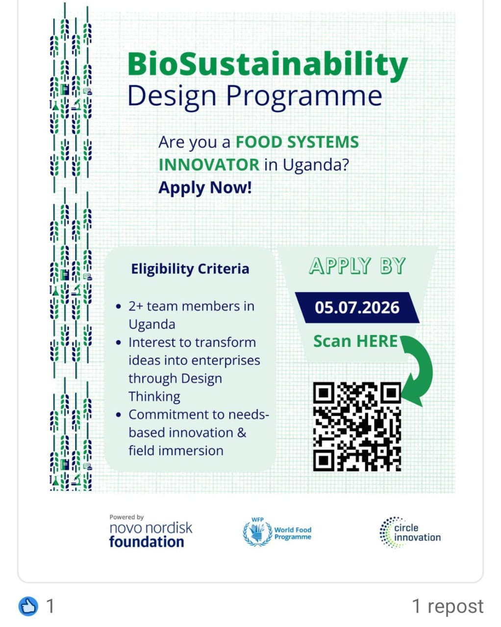 BioSustainability Design Programme (BSD) 2026 – Uganda Applications Open
