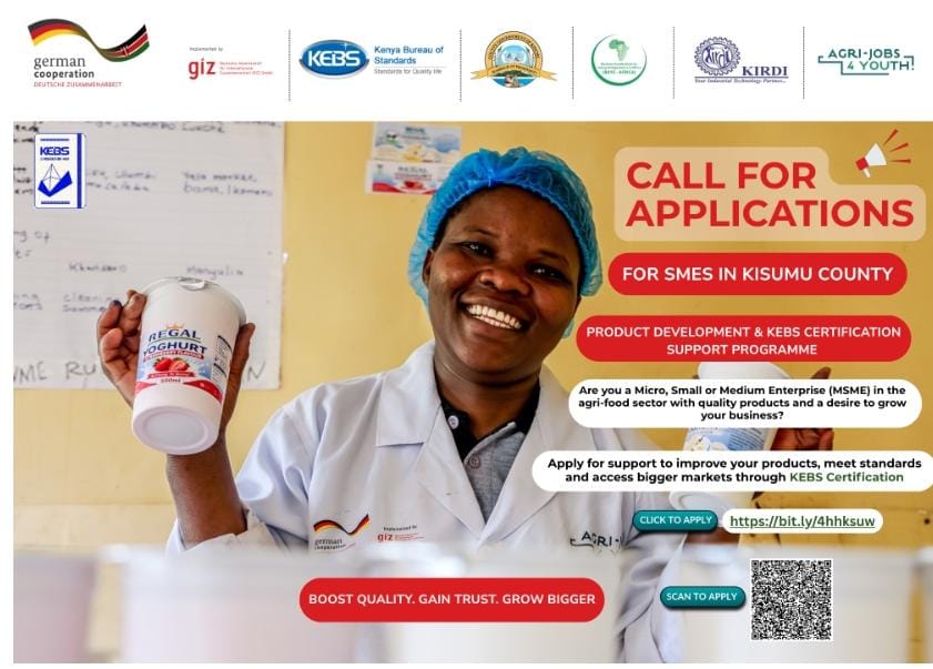 GIZ AgriJobs4Youth Product Development & KEBS Certification Support Programme